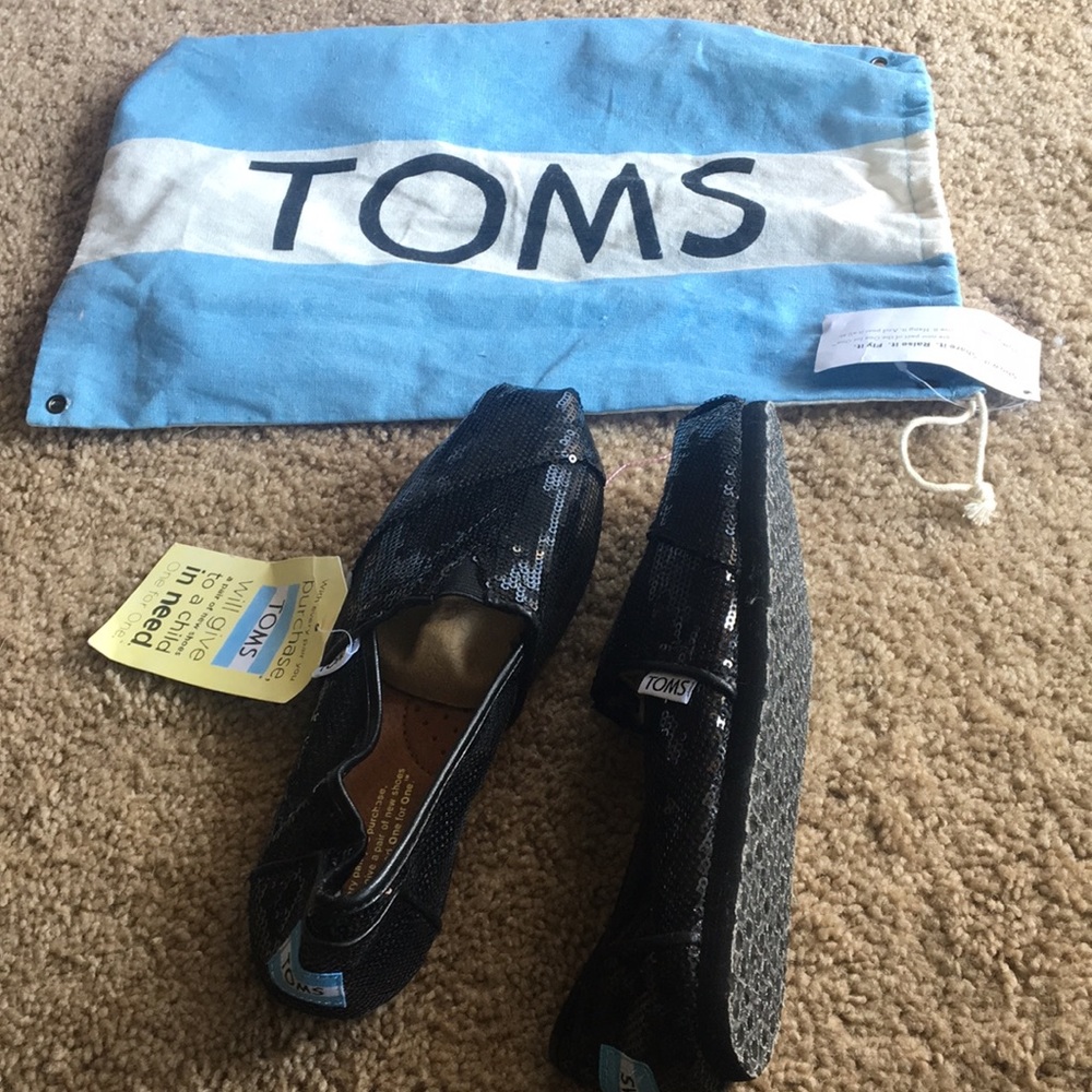Black Sequins Toms Classics